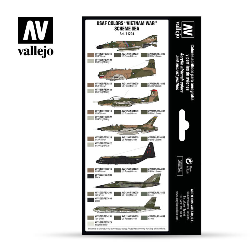 Vallejo 71.204 Air War Series: USAF colors “Vietnam War” Scheme SEA (South East Asia)