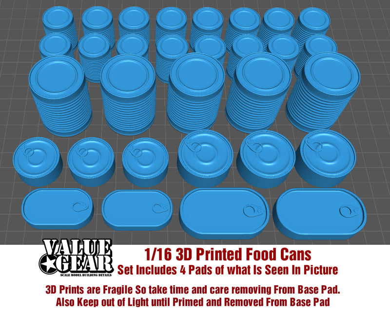 Value Gear 16UTB11  1/16 3D Printed Food Cans