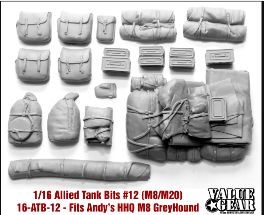 Value Gear ATB12 1/16 Allied M8/M20 Tank Bits #12 (fits AHHQ008 Greyhound)