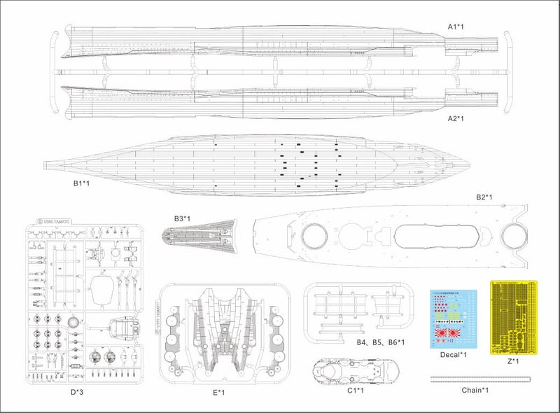 Very Fire 350902AD 1/350 Scale IJN YAMATO - ADVANCED EDITION