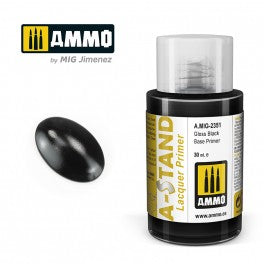 AMMO by Mig 2351 A-Stand Gloss Black Base Primer Lacquer