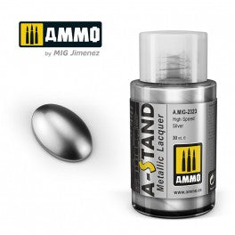 AMMO by Mig 2323 A-Stand High Speed Silver Metallic Lacquer