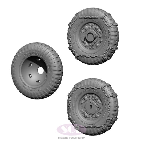 Sol Resin Factory MM718 1/16 WWII U.S.Army M8 Combat Wheel Tires with Chain