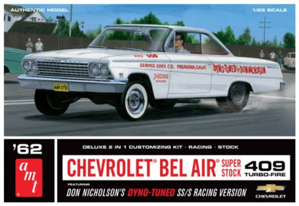 AMT 1283 1/25 1962 Chevy Bel Air Don Nicholson Super Stock Race Car (2 in 1)