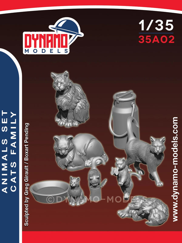 Dynamo  DYM35A02  1/35 Animal set – Family of cats