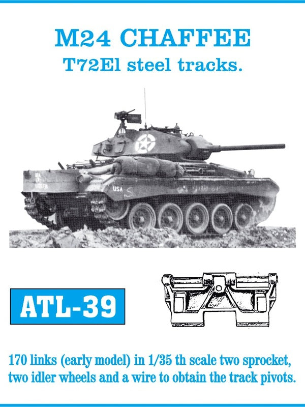 Friulmodel ATL-039 1/35 M24 CHAFFEE T72El steel tracks.