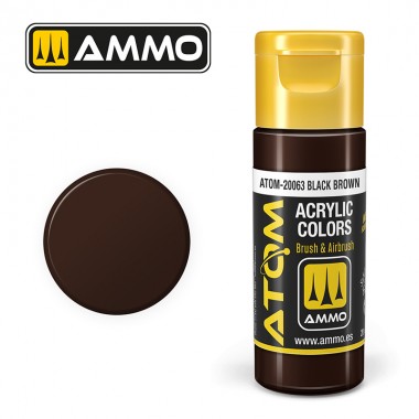 AMMO by Mig 20063 ATOM Acrylic Color - Black Brown