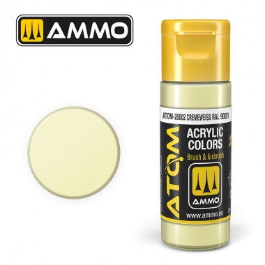 AMMO by Mig 20002 ATOM Acrylic Color - Cremeweiss RAL 9001