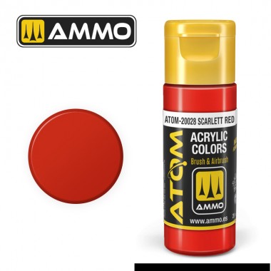 AMMO by Mig 20028 ATOM Acrylic Color - Scarlet Red