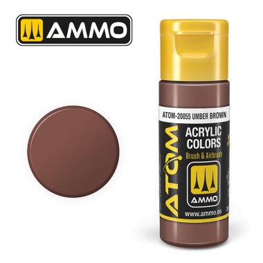 AMMO by Mig 20055 ATOM Acrylic Color - Umber Brown