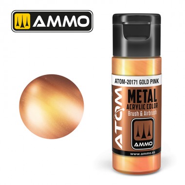 AMMO by Mig 20171 ATOM Acrylic Metallic - Gold Pink