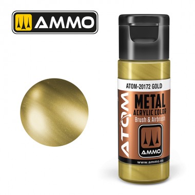 AMMO by Mig 20172 ATOM Acrylic Metallic - Gold