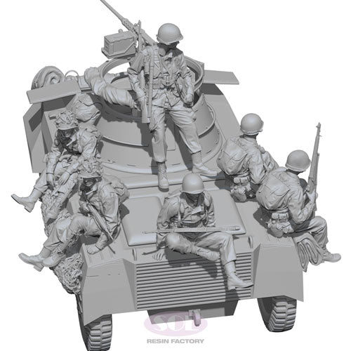 Sol Resin Factory MM724 1/16 WWII U.S. Army M8 Riders 6 figures