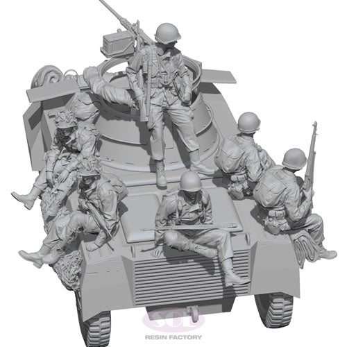 Sol Resin Factory MM738 1/35 WWII U.S. Army M8 Riders 6 figures