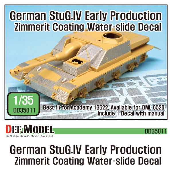 Def Model DD35011 1/35 StuG.IV Zimmerit Decal set