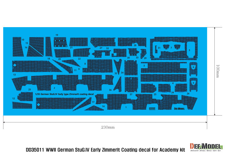 Def Model DD35011 1/35 StuG.IV Zimmerit Decal set