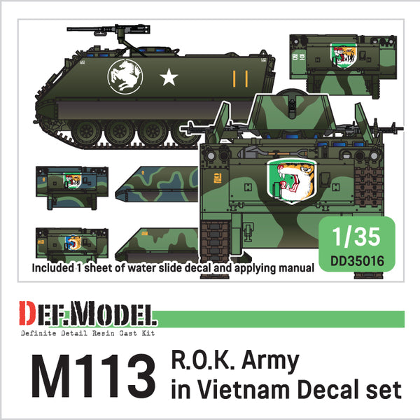 Def Model DD35016 1/35 ROK Army M113 APC decal set in Vietnam