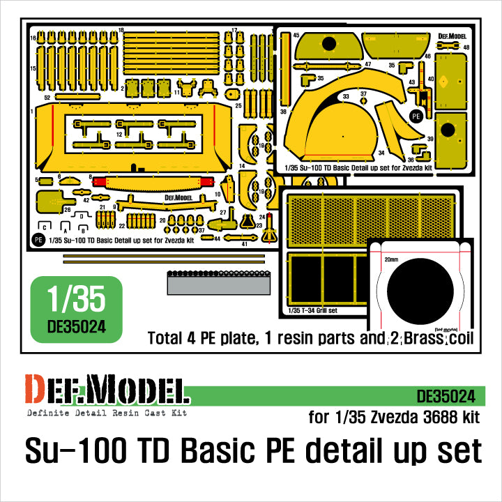 Def Model DE35024 1/35 Su-100 TD Basic PE detail up set (for Zvezda 3688)