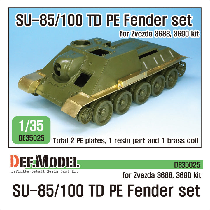 Def Model DE35025 1/35 Su-85/100 TD PE Fender set (for 1/35 Zvezda 3688, 36