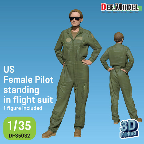 Def Model DF35032 1/35 US Female pilot standing in flight suit