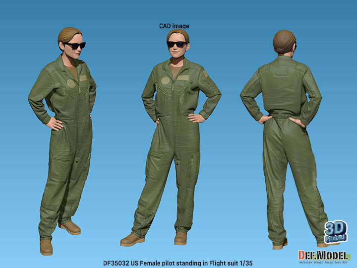 Def Model DF35032 1/35 US Female pilot standing in flight suit