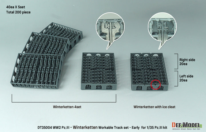 Def Model DT35004 1/35 WW2 Pz.III - Winterketten Workable Track set