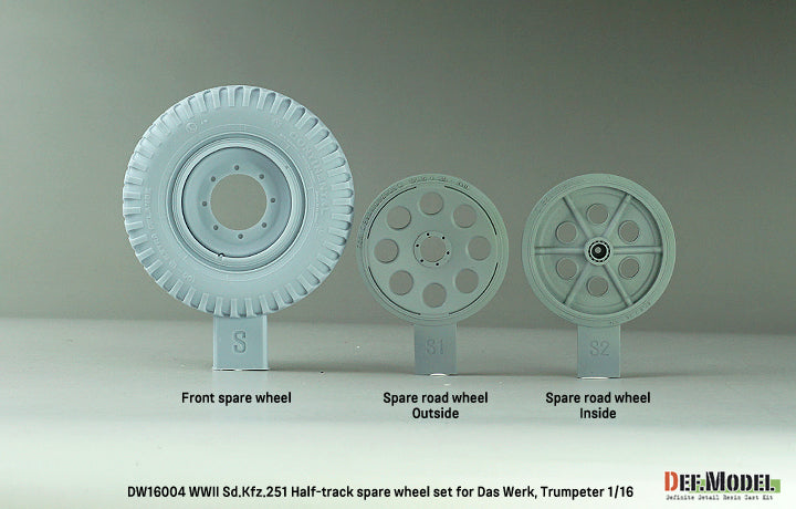 Def Model DW16004 1/16 WW2 GERMAN Sd.Kfz. 251 Half Track Spare Wheel set (for Das Werk, Trumpeter 1/16 kit)