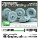 Def Model DW16005 1/16 WW2 US M8 Greyhound Sagged wheel set (for 1/16 AHHQ kit)