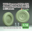 Def Model DW16007 1/16 WW2 German Sd.kfz 250 Half Track Sagged Front wheel set (2) (for 1/16 Das Werk kit)
