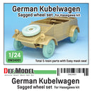 Def Model DW24001 1/24 WWII German Kubelwagen Sagged Wheel set 1 (for Hasegawa 1/24)