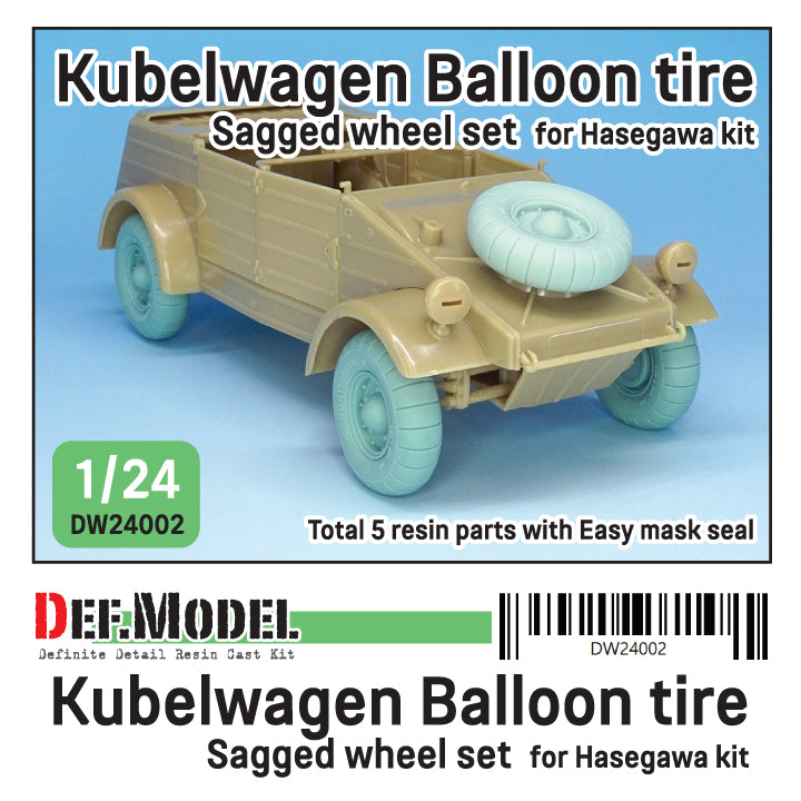 Def Model DW24002 1/24 WWII German Kubelwagen Ballon tire set (for Hasegawa 1/24)