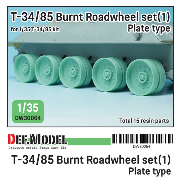 Def Model DW30064 1/35 T-34/85 Burnt Roadwheel set(1)-Plate type (for 1/35 T-34/85)