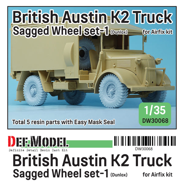 Def Model DW30068 1/35 British Austin K2 Truck Sagged wheel set (1)  (for Airfix 1/35)