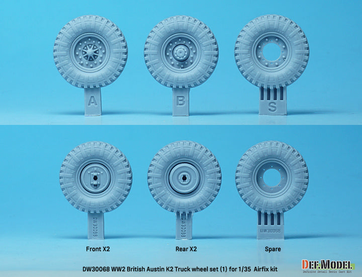 Def Model DW30068 1/35 British Austin K2 Truck Sagged wheel set (1)  (for Airfix 1/35)