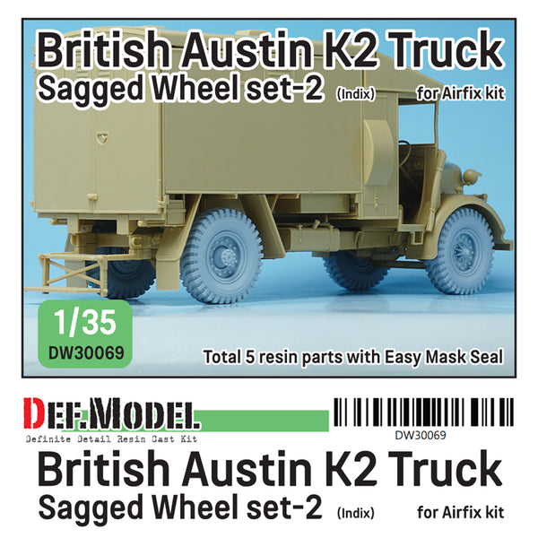 Def Model DW30069 1/35 British Austin K2 Truck Sagged wheel set (2)  (for Airfix 1/35)