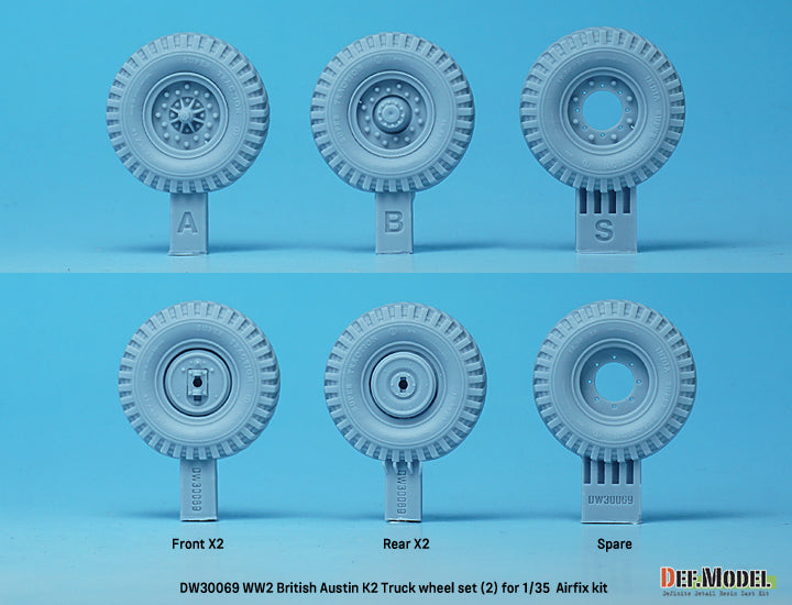 Def Model DW30069 1/35 British Austin K2 Truck Sagged wheel set (2)  (for Airfix 1/35)