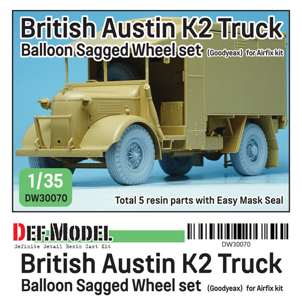 Def Model DW30070 1/35 British Austin K2 Truck Balloon Sagged wheel set  (for Airfix 1/35)