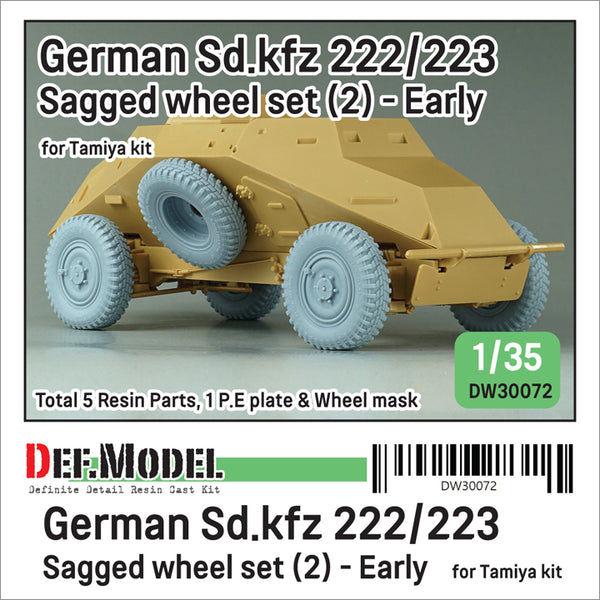 Def Model DW30072 1/35WW2 German Sd.kfz 222/223 Sagged wheel set(2) - Early  (for Tamiya 1/35)