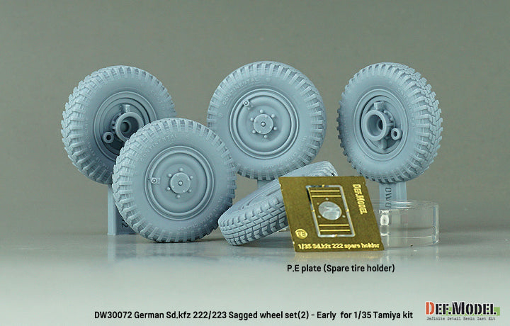 Def Model DW30072 1/35WW2 German Sd.kfz 222/223 Sagged wheel set(2) - Early  (for Tamiya 1/35)