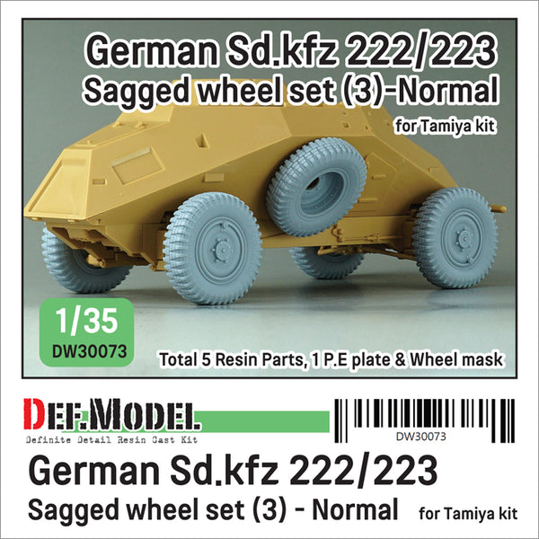 Def Model DW30073 1/35 WW2 German Sd.kfz 222/223 Sagged wheel set(3) - Normal  (for Tamiya 1/35)