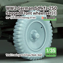 Def Model DW30076 1/35 WW2 German Sd.kfz 250 Half Track Sagged Front wheel set (1) (for 1/35 Sd.kfz/Demag D7 kit)
