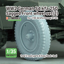 Def Model DW30077 1/35 WW2 German Sd.kfz 250 Half Track Sagged Front wheel set (2)  (for 1/35 Sd.kfz/Demag D7 kit)