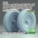 Def Model DW30079 1/35 WW2 German Sd.kfz 250/3 'Greif' Sagged Front wheel set  (for 1/35 Sd.kfz 250/3 kit)