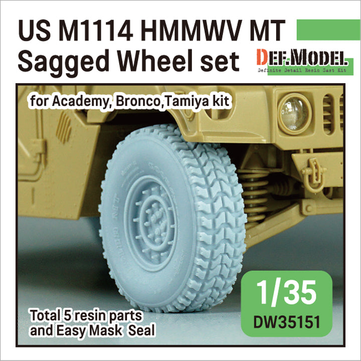 Def Model DW35151 1/35 US M1114 HMMWV MT Sagged wheel set  (for Academy 1/35)