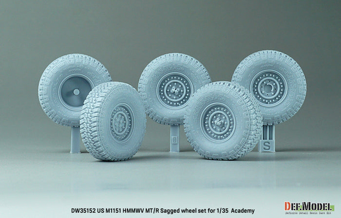 Def Model DW35152 1/35 US M1151 HMMWV MT/R Sagged wheel set (for Acade