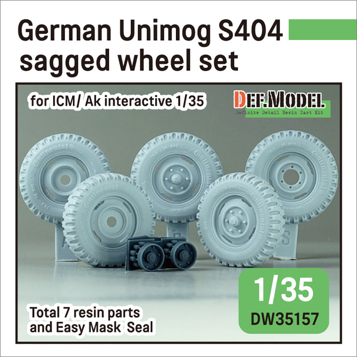 Def Model DW35157 1/35 German Unimog S404 Sagged Wheel set (for ICM/ A