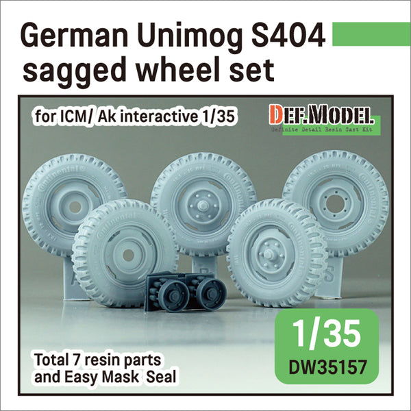 Def Model DW35157 1/35 German Unimog S404 Sagged Wheel set  (for ICM/ Ak interactive 1/35 kit)