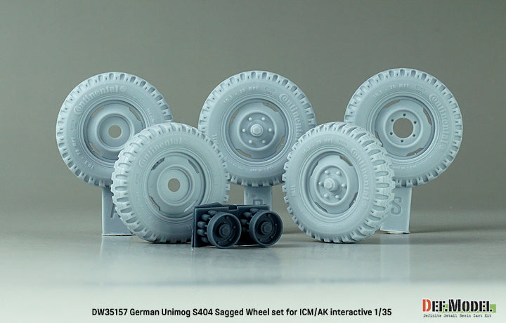 Def Model DW35157 1/35 German Unimog S404 Sagged Wheel set  (for ICM/ Ak interactive 1/35 kit)