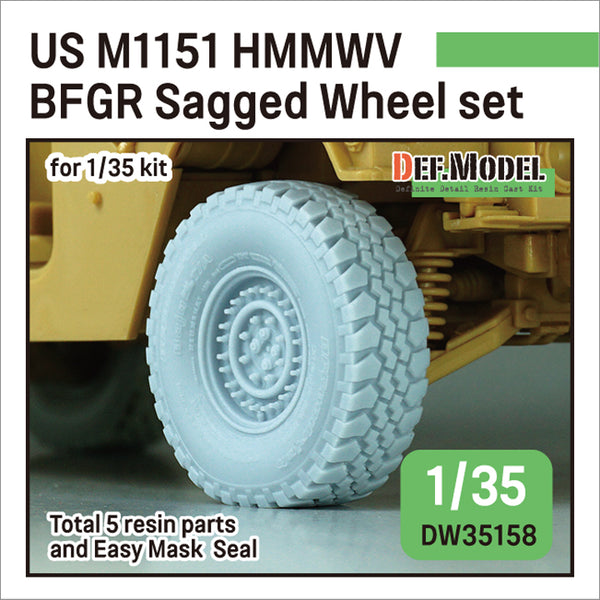 Def Model DW35158 1/35 US HMMWV BFGR Sagged Wheel set  (for 1/35 kit)