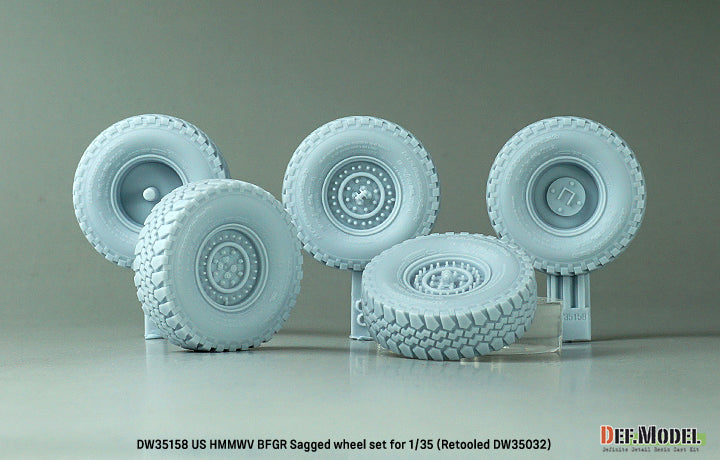 Def Model DW35158 1/35 US HMMWV BFGR Sagged Wheel set  (for 1/35 kit)